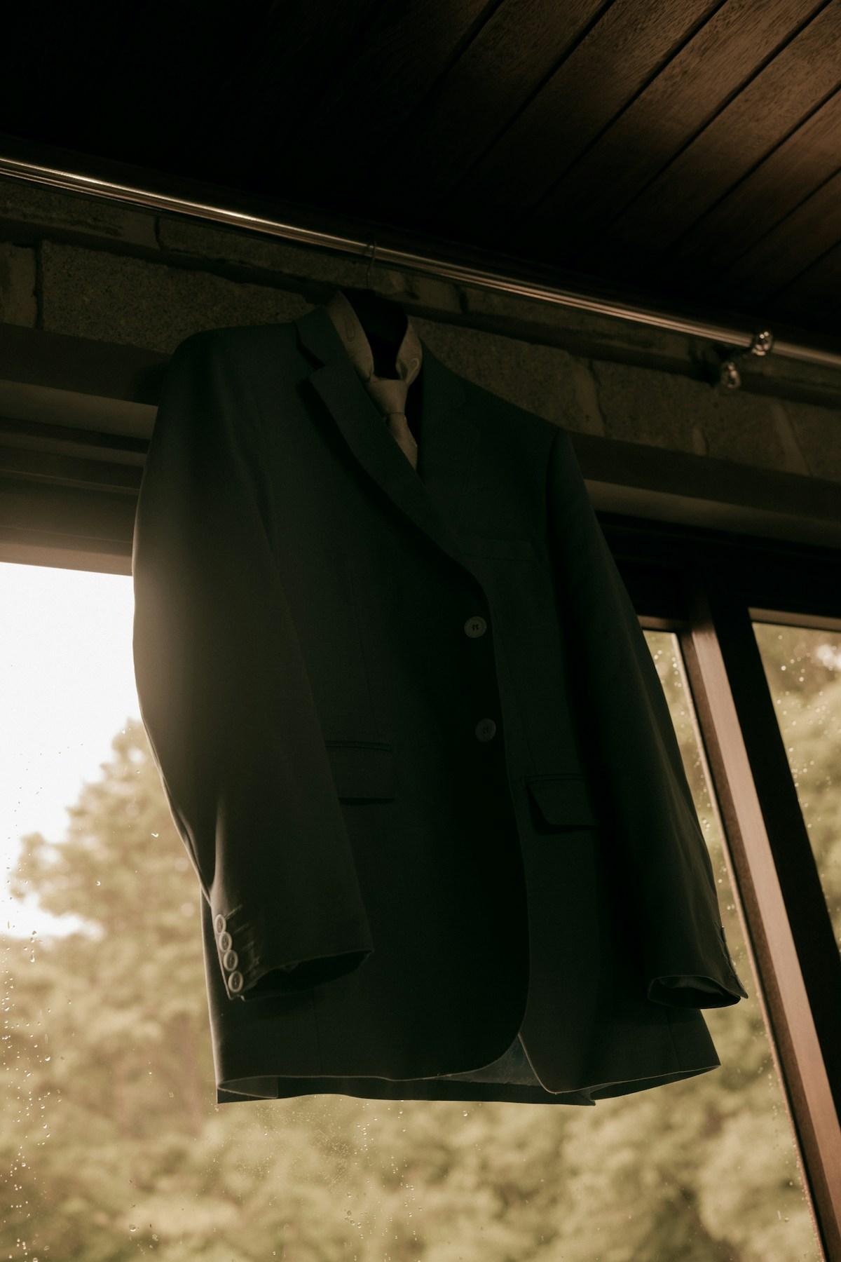 Formal suit jacket ready for careful cleaning